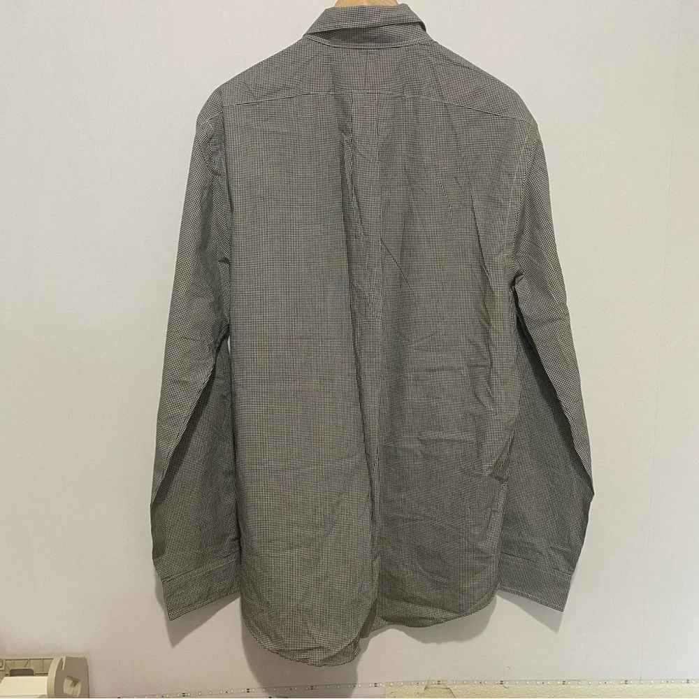 Ralph Lauren Men’s XL Slim Fit Dress Shirt Black White Check‎ Long Sleeve Cotton